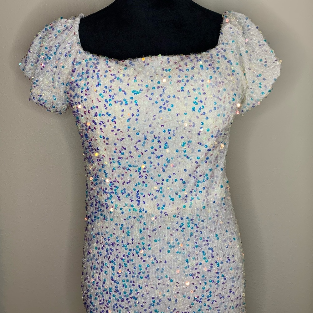 SEQUIN WHITE MIDI DRESS READY TO SHIP!